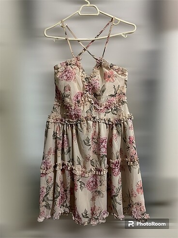 Çiçekli Vintage Kısa Elbise