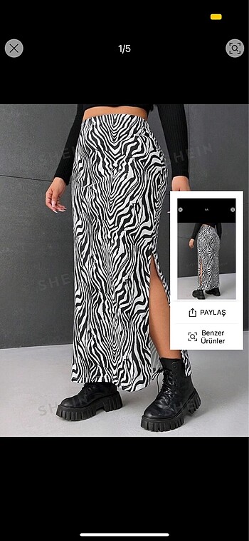 l Beden çeşitli Renk Shein zebra desen etek