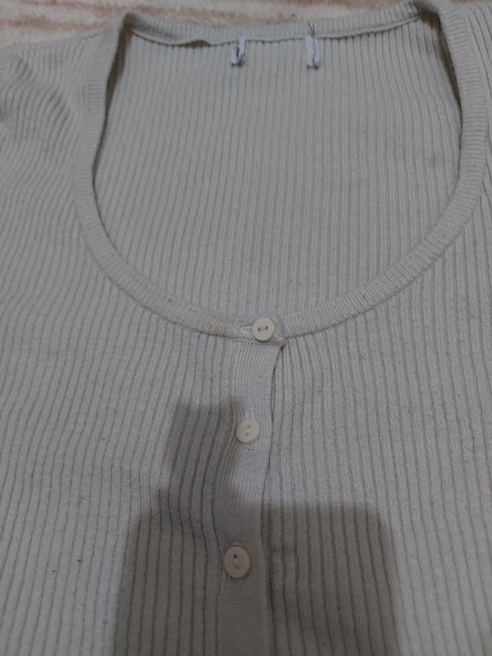 Gri fitilli bluz - Görsel 3