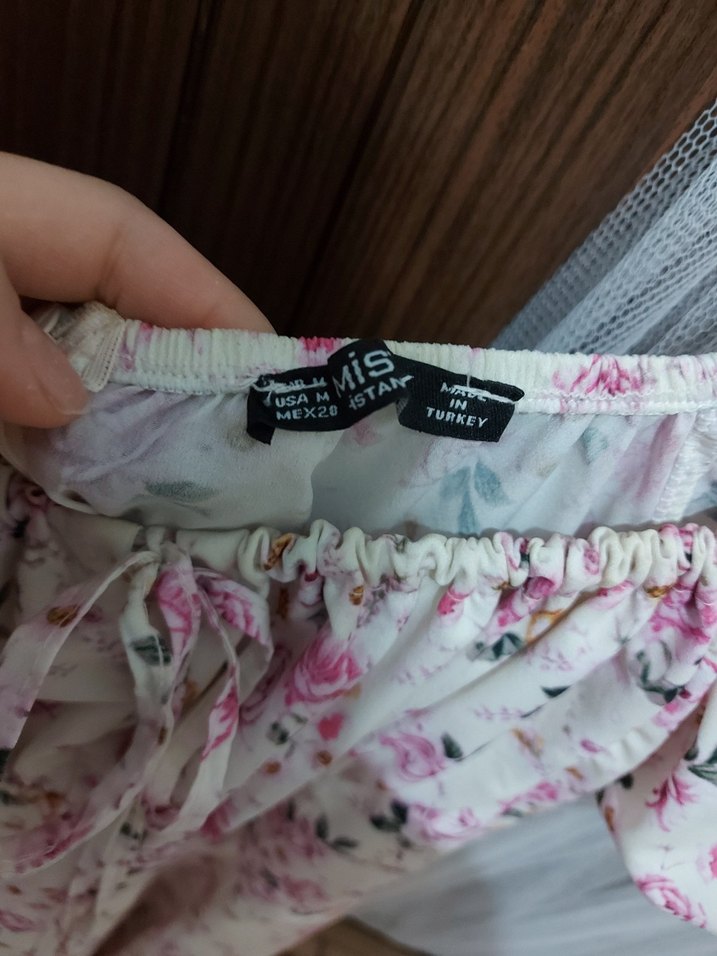 Pembe Çiçekli Uzun Bohem Elbise - Görsel 3