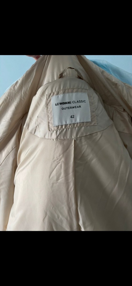 Bej Kadın Midi Kışlık Mont Kürklü Yakalı - Görsel 4