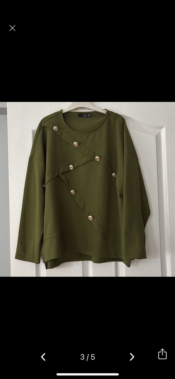 Minel markalı Düğmeli Kısa Kadın Takım - Haki - Görsel 2