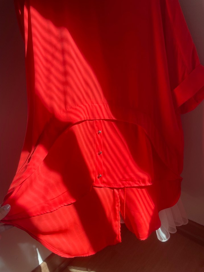 Nar Çiçeği Fermuarlı Kadın Gömlek - Görsel 3