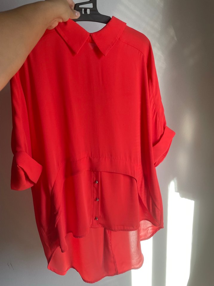 Nar Çiçeği Fermuarlı Kadın Gömlek - Görsel 2