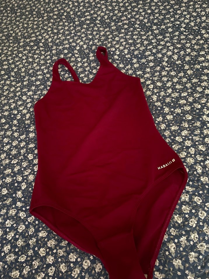 Bordo  Sırtı Açık Mayo - Görsel 3