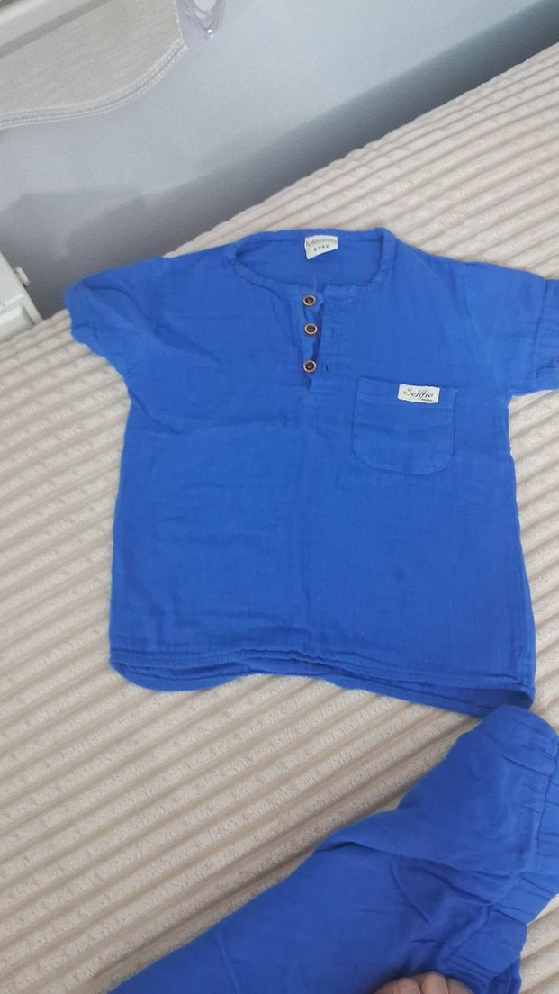 Düğmeli Lacivert Erkek Pijama Takımı - Görsel 4