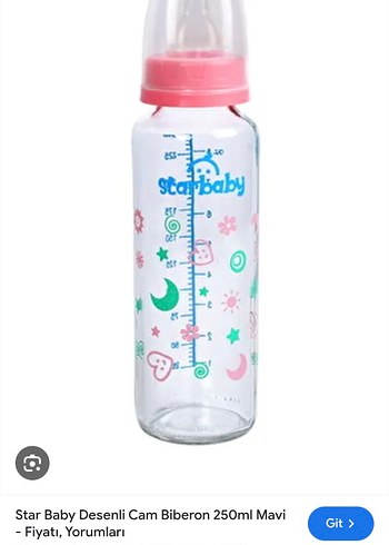 Sweet Baby Desenli Pembe Cam Biberon 250ml
