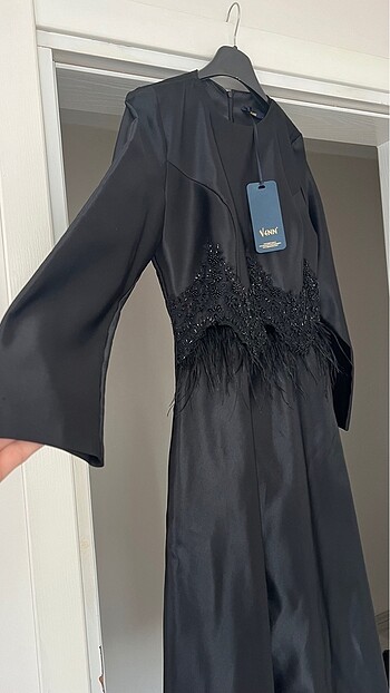 TUĞBA/ VENN marka SİYAH SATEN ELBİSE. 40/42 beden uyumlu. - Görsel 5