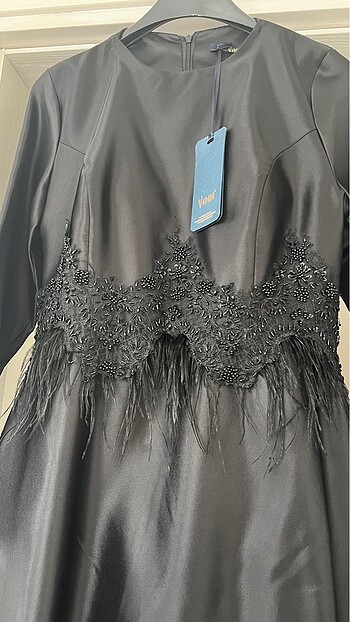 TUĞBA/ VENN marka SİYAH SATEN ELBİSE. 40/42 beden uyumlu. - Görsel 7