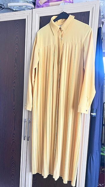 Diğer 42 beden oversize piliseli krep kumaş tunik. 38/42 beden arası u