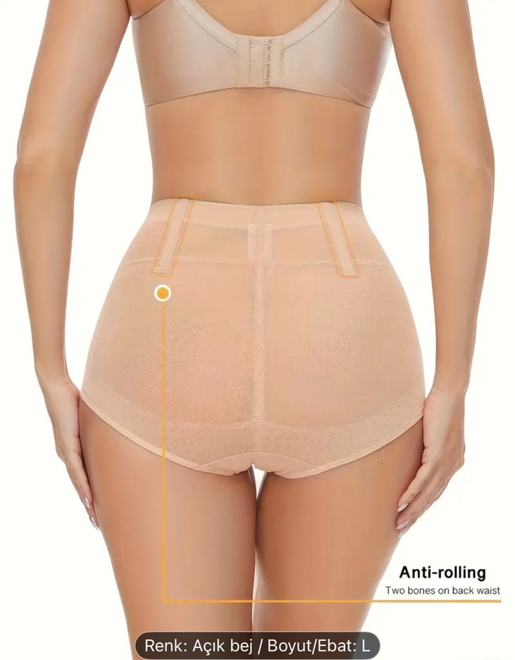 Ten rengi (açık bej) Özel Tasarım Külot Korse - Görsel 5