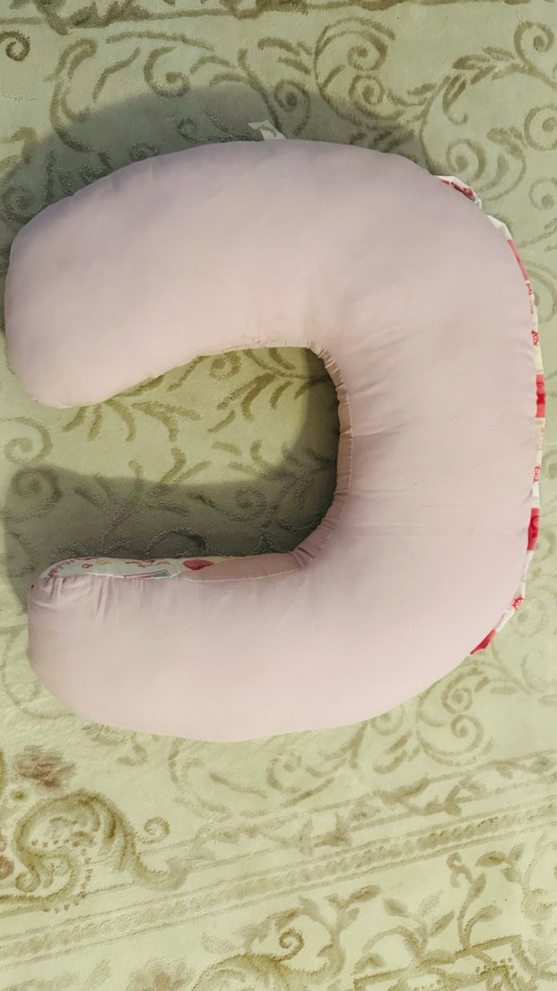 Renkli Desenli Pembe Emzirme ve Hamile Yastığı - Görsel 2