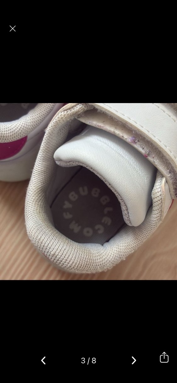 Kız Çocuk Beyaz Cırt Cırtlı Spor Ayakkabı - Görsel 3