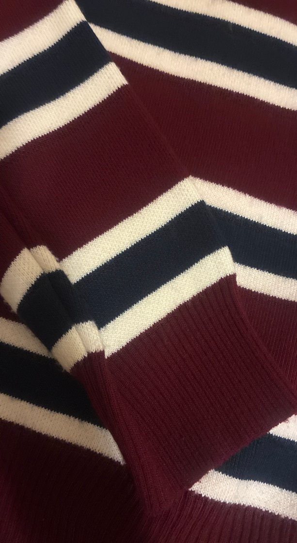 Bordo Düğmeli Uzun Kollu Polo Triko - Görsel 2