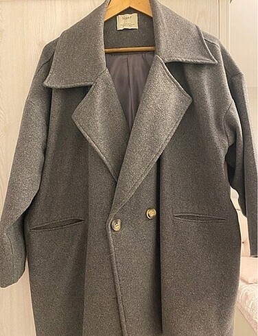 Gri Oversize Astarlı Kaban