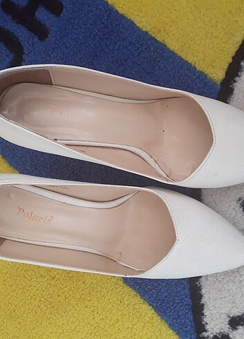 Beyaz renk kadın stiletto - Görsel 3