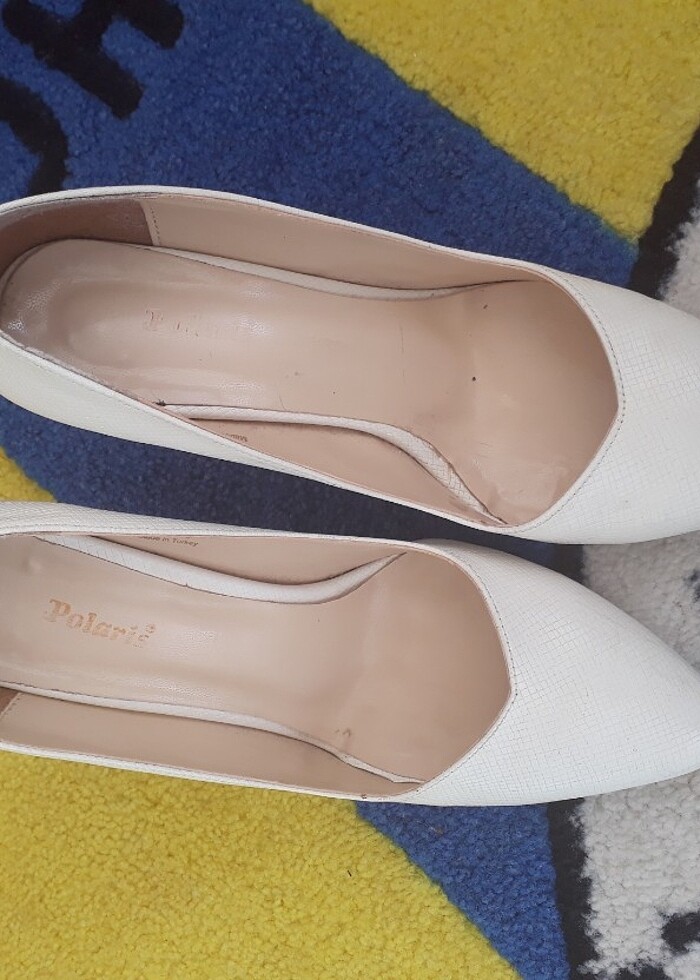 Beyaz renk kadın stiletto - Görsel 3