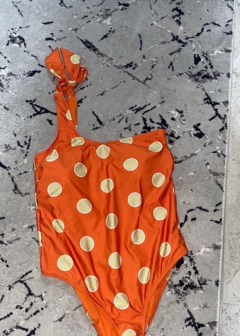 Turuncu Puantiyeli Bohem Kadın Mayo - Görsel 2