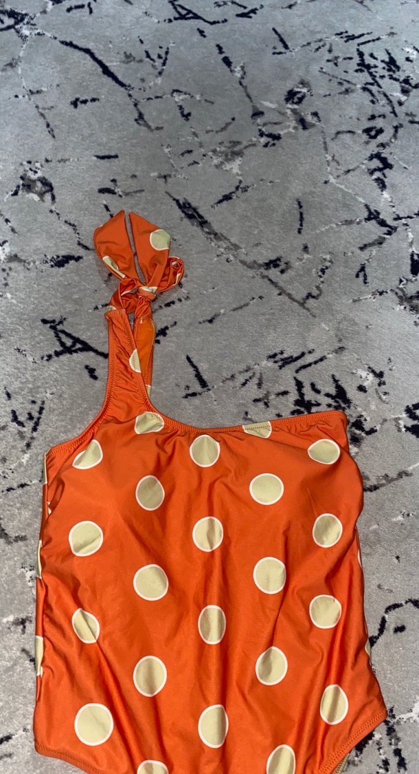 Turuncu Puantiyeli Bohem Kadın Mayo - Görsel 3