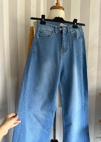 Diğer Bol paça yüksek bel jean