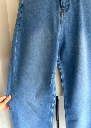 34 Beden mavi Renk Bol paça yüksek bel jean