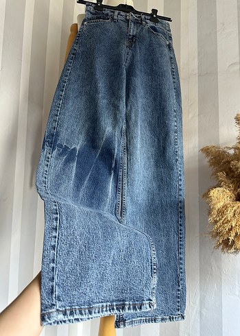 Bol paça yüksek bel jean - Görsel 3