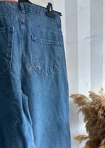 Bol paça yüksek bel jean - Görsel 5