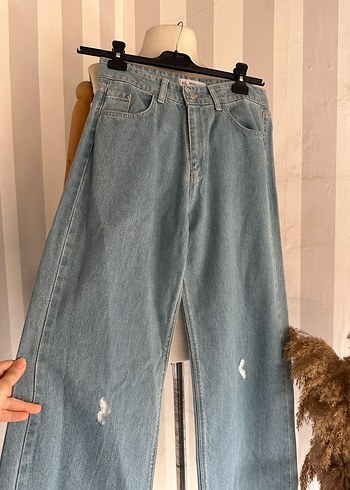 Bol paça yüksek bel jean - Görsel 2