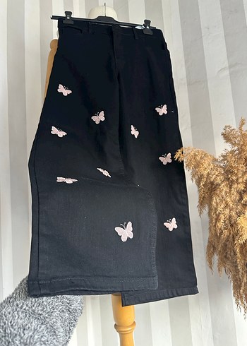 Yüksek bel bol paça jean - Görsel 3