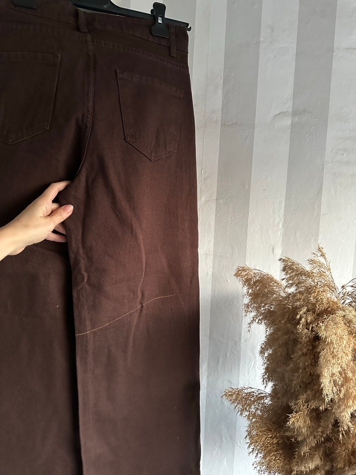 Bol paça yüksek bel jean - Görsel 4