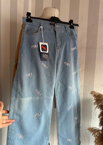 Bol paça yüksek bel jean - Görsel 2