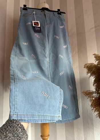 Bol paça yüksek bel jean - Görsel 3