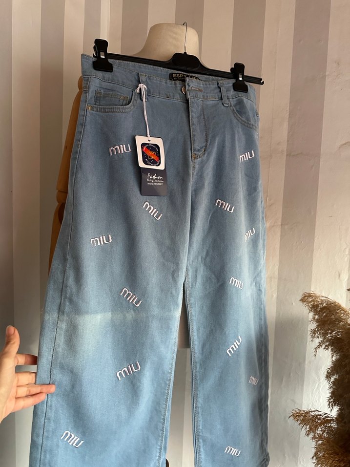 Bol paça yüksek bel jean - Görsel 2