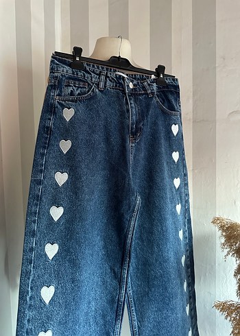 Bol paça yüksek bel jean - Görsel 2