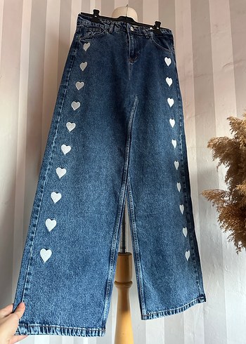 Bol paça yüksek bel jean - Görsel 3