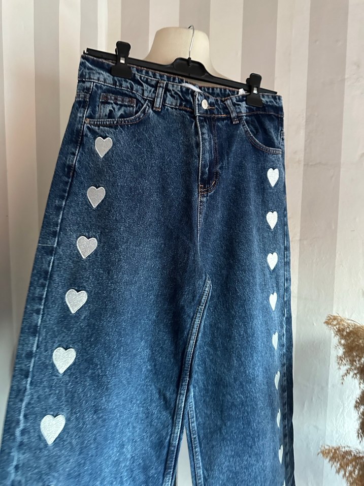 Bol paça yüksek bel jean - Görsel 4