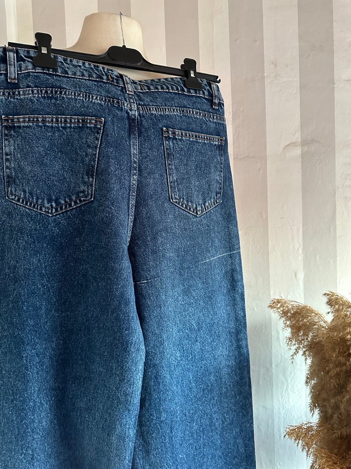 Bol paça yüksek bel jean - Görsel 5