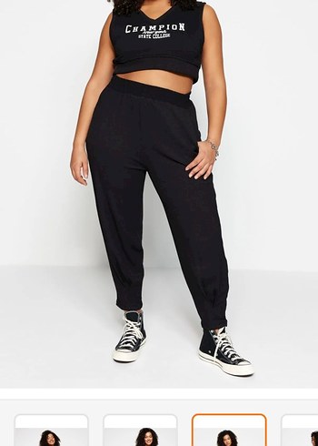 Siyah salvar pantolon - Görsel 4