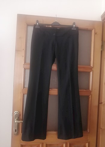 Siyah Kadın Midi Kumaş Pantolon