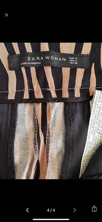 m Beden kahverengi Renk Zara zebra pantolon