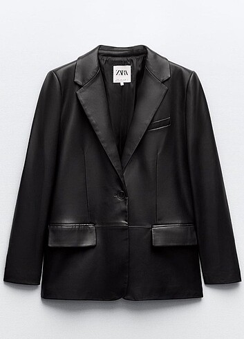 ZARA SUNİ DERİ MASKULEN BLAZER CEKET 