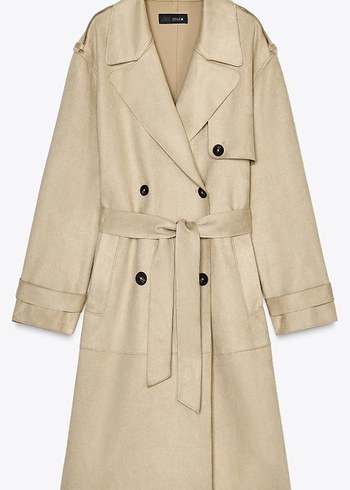 ZARA SUNİ SÜET TRENÇKOT BEJ RENK