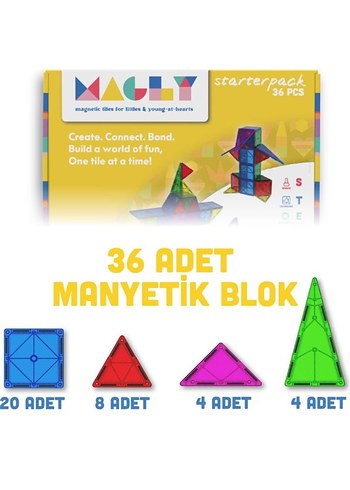 Beden magly manyetik yapı blokları 36 parça