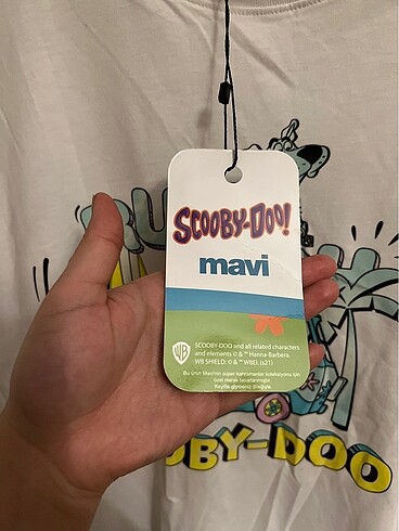 Mavi marka Scooby Doo serisi beyaz tişört etiketli - Görsel 4