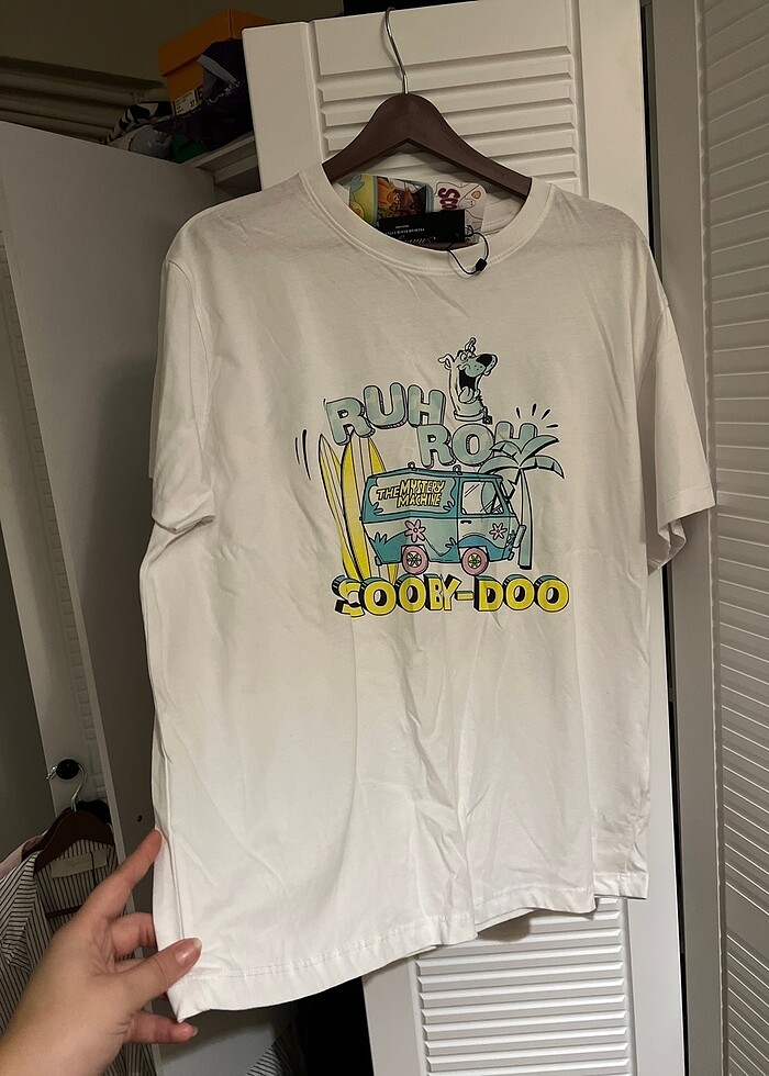 Mavi marka Scooby Doo serisi beyaz tişört etiketli - Görsel 2