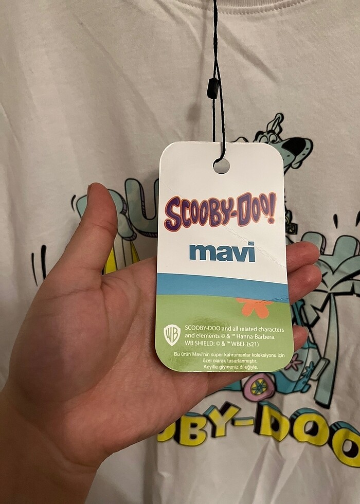 Mavi marka Scooby Doo serisi beyaz tişört etiketli - Görsel 4