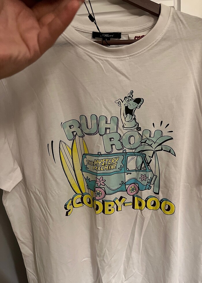 Mavi marka Scooby Doo serisi beyaz tişört etiketli - Görsel 5