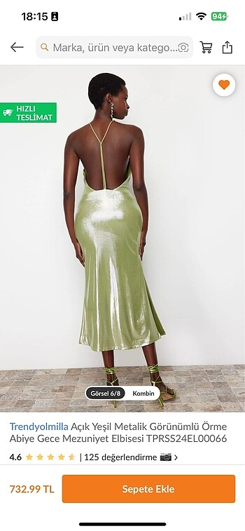 Açık yeşil metalik görünümlü abiye elbise mezuniyet elbisesi - Görsel 8