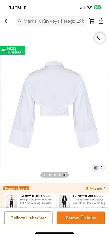 Bağlamalı beyaz gömlek - Görsel 2