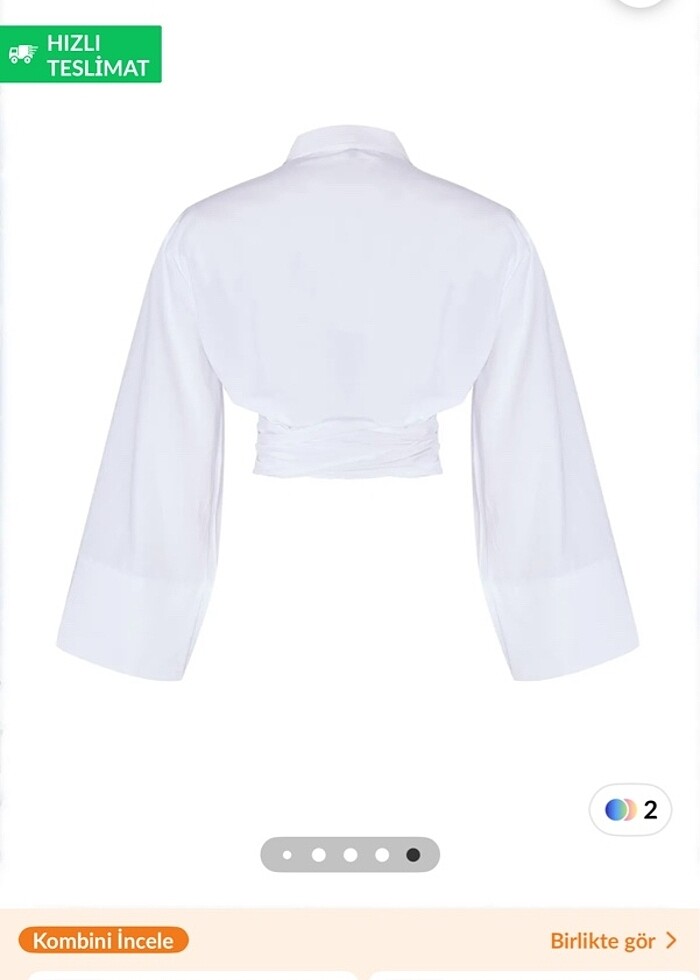Bağlamalı beyaz gömlek - Görsel 2
